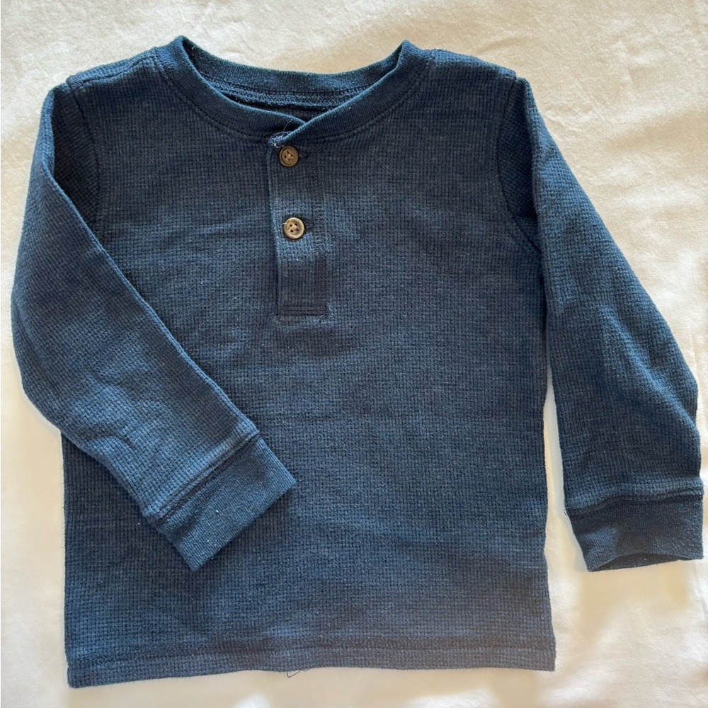 Garanimals Blue Long Sleeve Tee with Ribbed Cuffs
